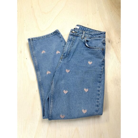 Jeans With Embroidered Hearts Women’s Size 27 Glo Fashion - Picture 14 of 14